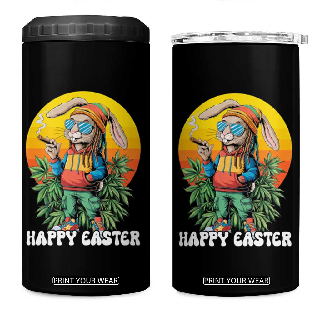 Happy 420 Easter 4 in 1 Can Cooler Tumbler Funny Bunny Smoking Weed TS02 One Size: 16 oz Black Print Your Wear
