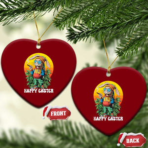 Happy 420 Easter Ceramic Ornament Funny Bunny Smoking Weed TS02 Print Your Wear