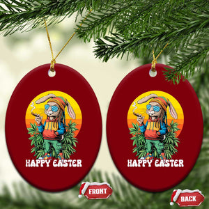 Happy 420 Easter Ceramic Ornament Funny Bunny Smoking Weed TS02 Print Your Wear