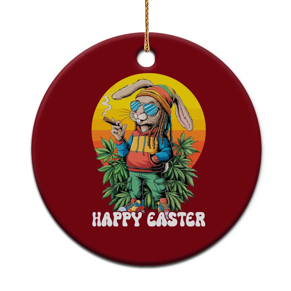 Happy 420 Easter Ceramic Ornament Funny Bunny Smoking Weed TS02 1pc Red Print Your Wear