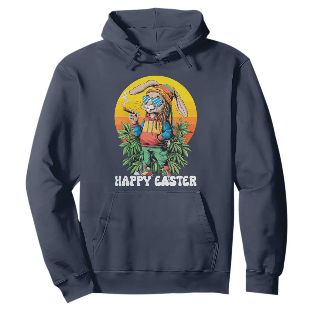 Happy 420 Easter Hoodie Funny Bunny Smoking Weed TS02 Navy Print Your Wear