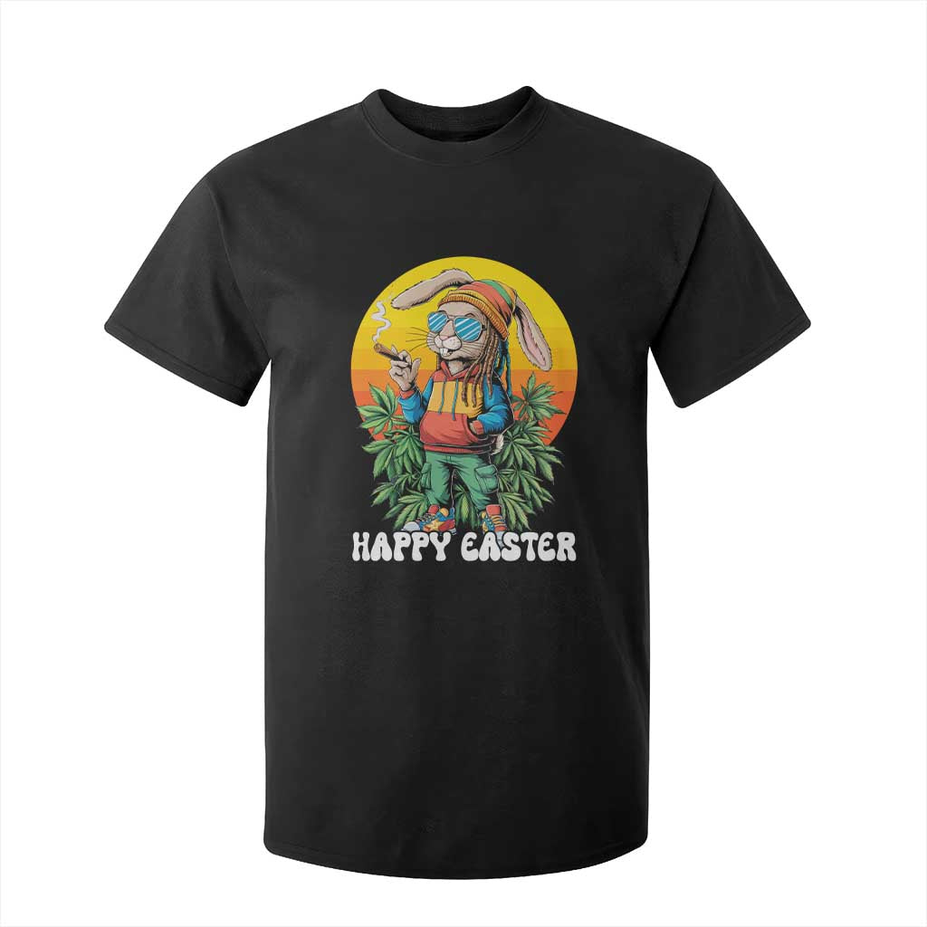 Happy 420 Easter T Shirt For Kid Funny Bunny Smoking Weed TS02 Black Print Your Wear
