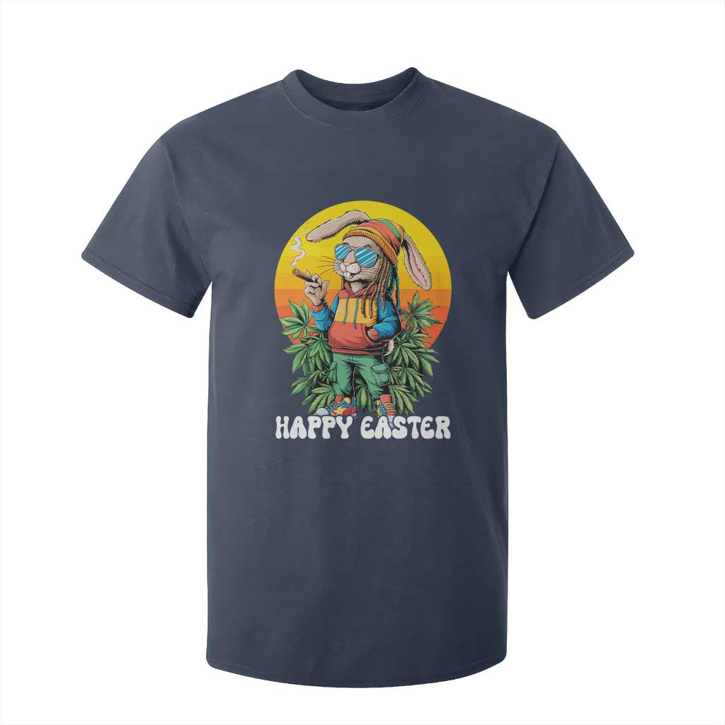 Happy 420 Easter T Shirt For Kid Funny Bunny Smoking Weed TS02 Navy Print Your Wear