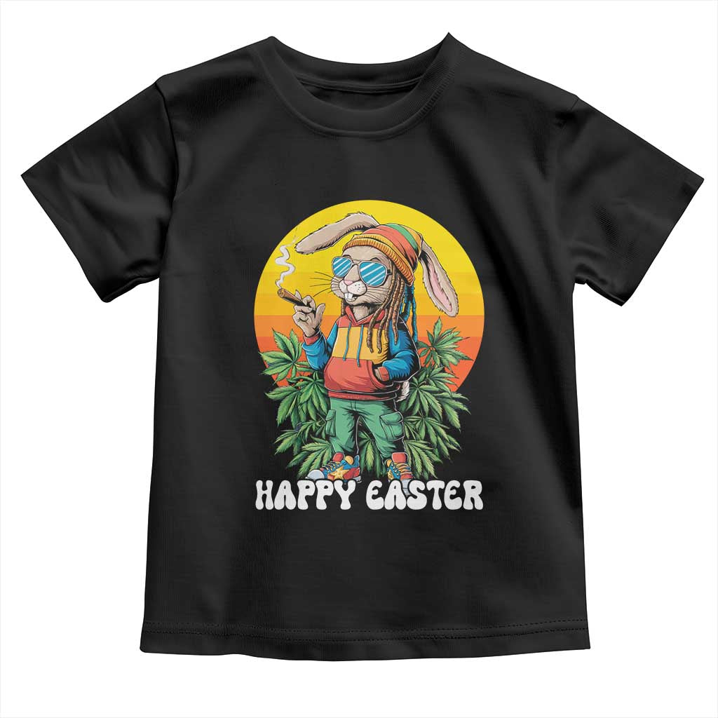 Happy 420 Easter Toddler T Shirt Funny Bunny Smoking Weed TS02 Black Print Your Wear