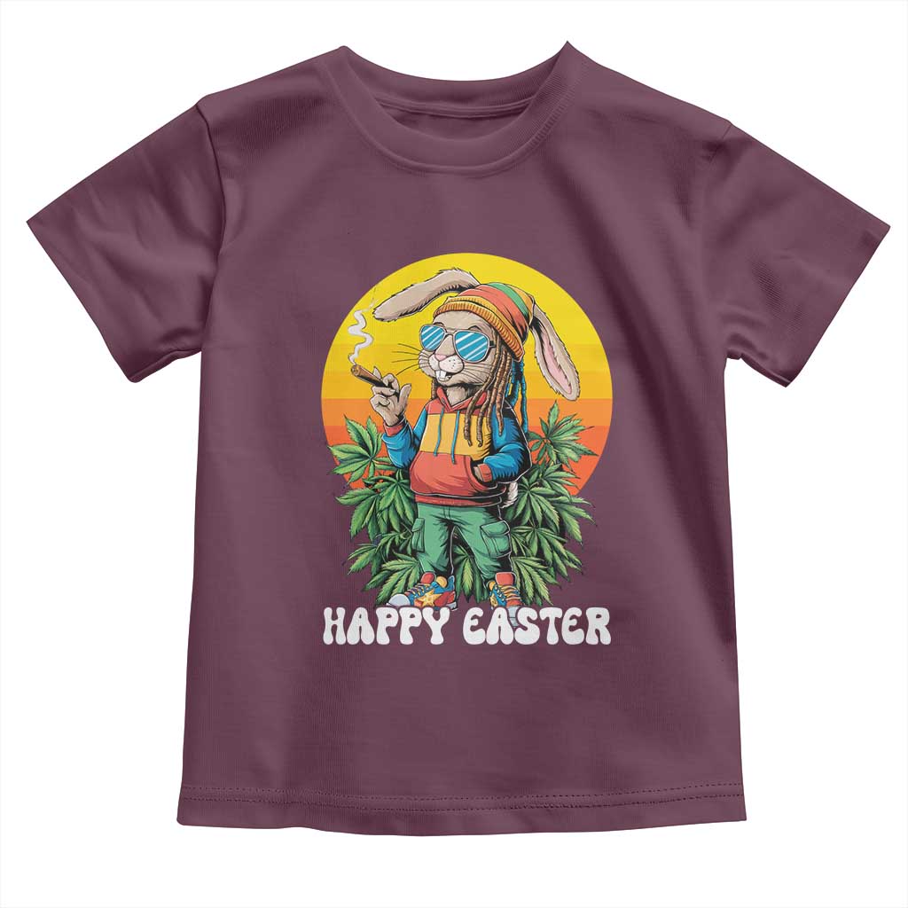 Happy 420 Easter Toddler T Shirt Funny Bunny Smoking Weed TS02 Maroon Print Your Wear
