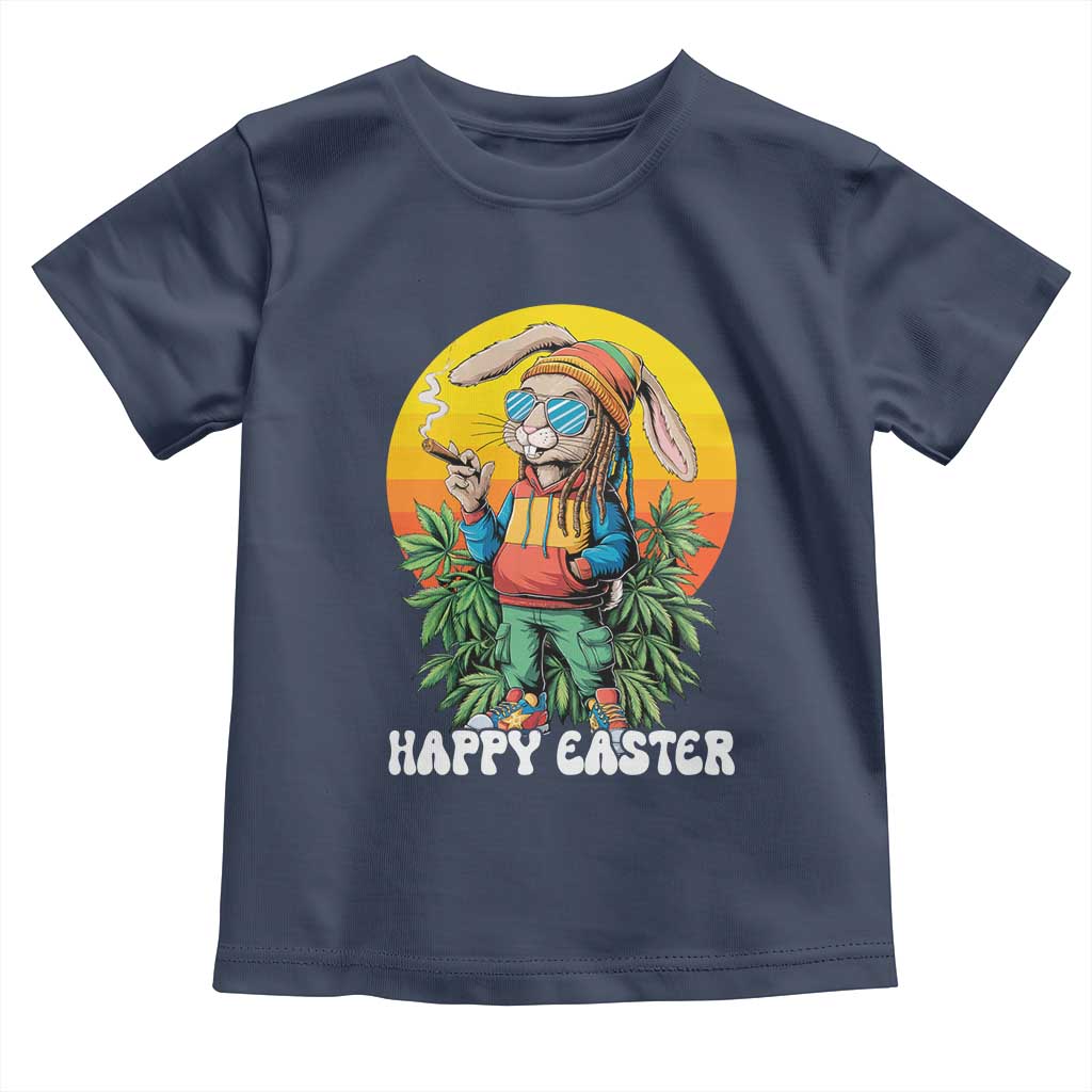 Happy 420 Easter Toddler T Shirt Funny Bunny Smoking Weed TS02 Navy Print Your Wear