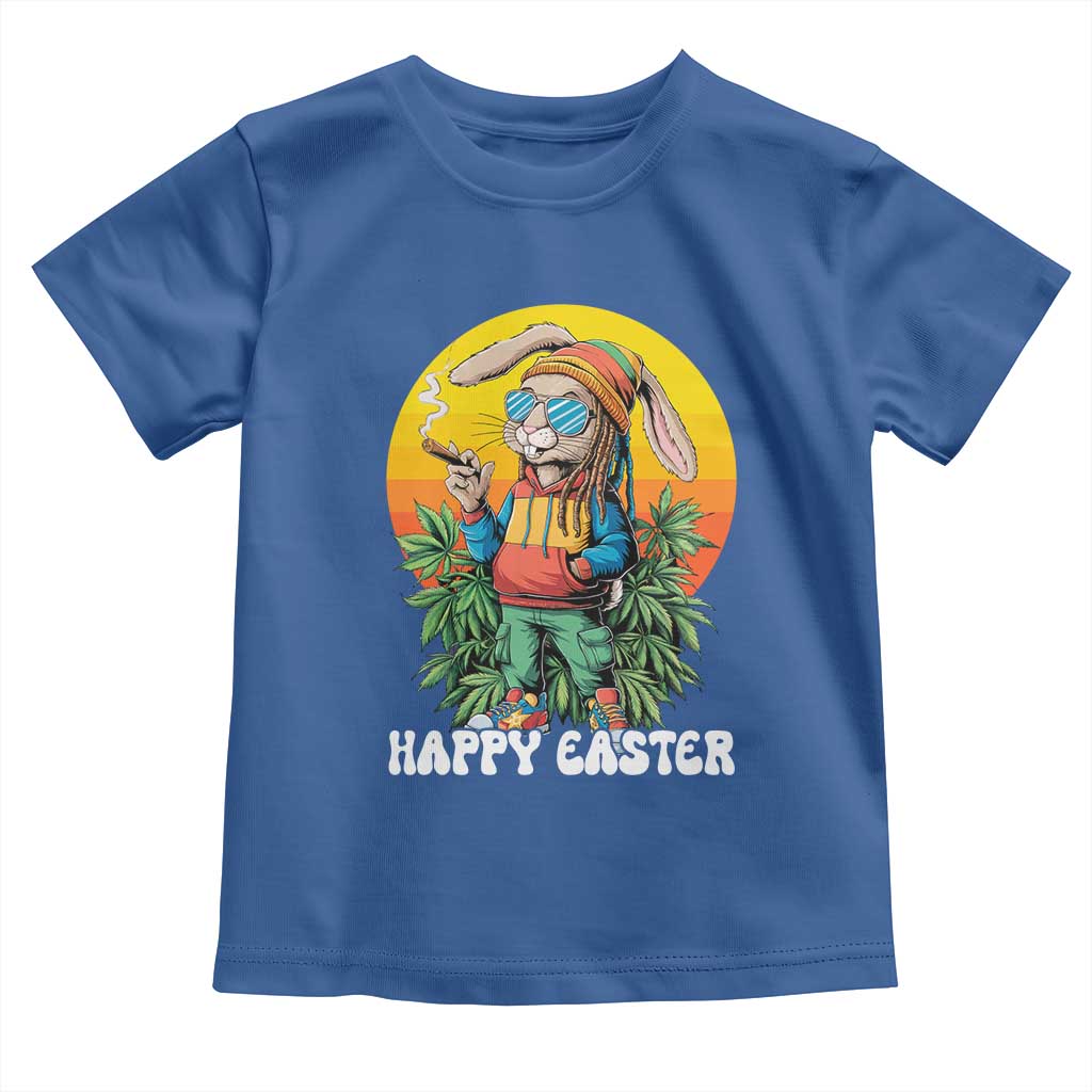 Happy 420 Easter Toddler T Shirt Funny Bunny Smoking Weed TS02 Royal Blue Print Your Wear