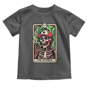 Skeleton 420 The Stoner Toddler T Shirt Retro Tarot Card Weed Lover Cannabis Trippy Vibes TS02 Dark Heather Print Your Wear