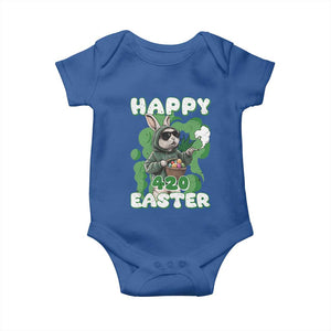 Happy 420 Easter Baby Onesie Funny Smoking Easter Bunny TS02 Royal Blue Print Your Wear