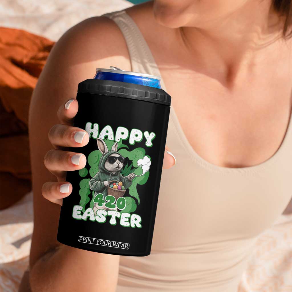 Happy 420 Easter 4 in 1 Can Cooler Tumbler Funny Smoking Easter Bunny TS02 Print Your Wear