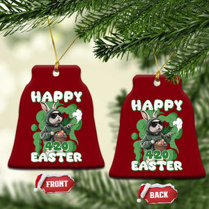 Happy 420 Easter Ceramic Ornament Funny Smoking Easter Bunny TS02 Print Your Wear