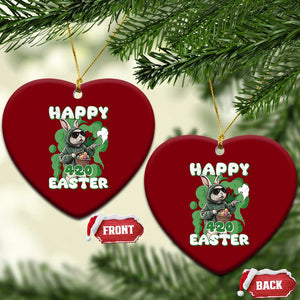 Happy 420 Easter Ceramic Ornament Funny Smoking Easter Bunny TS02 Print Your Wear