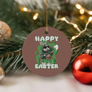 Happy 420 Easter Ceramic Ornament Funny Smoking Easter Bunny TS02 1pc Mocha Print Your Wear