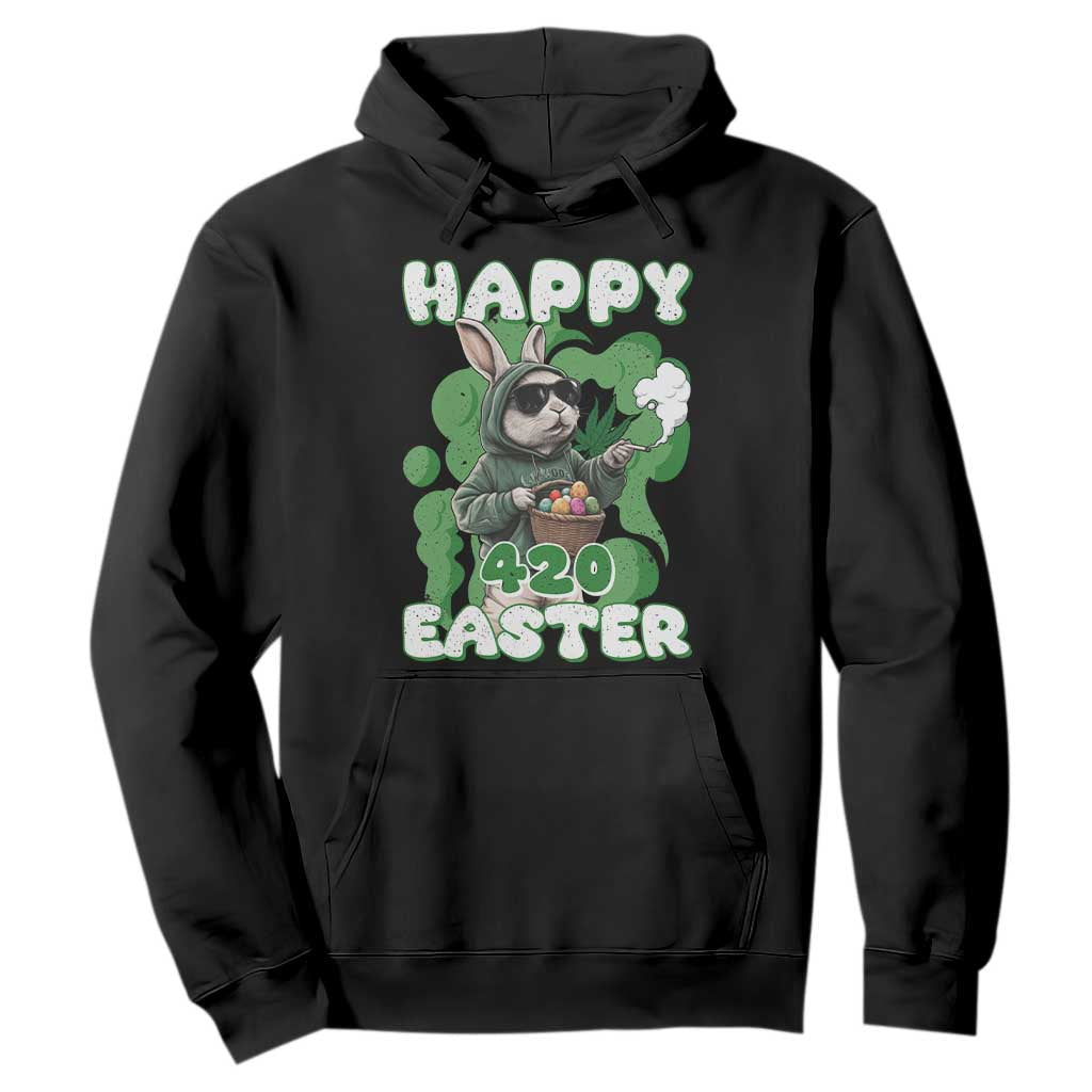 Happy 420 Easter Hoodie Funny Smoking Easter Bunny TS02 Black Print Your Wear