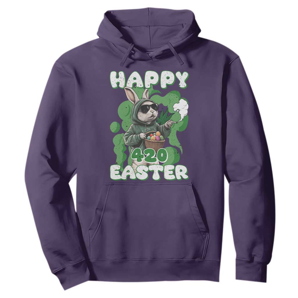 Happy 420 Easter Hoodie Funny Smoking Easter Bunny TS02 Purple Print Your Wear