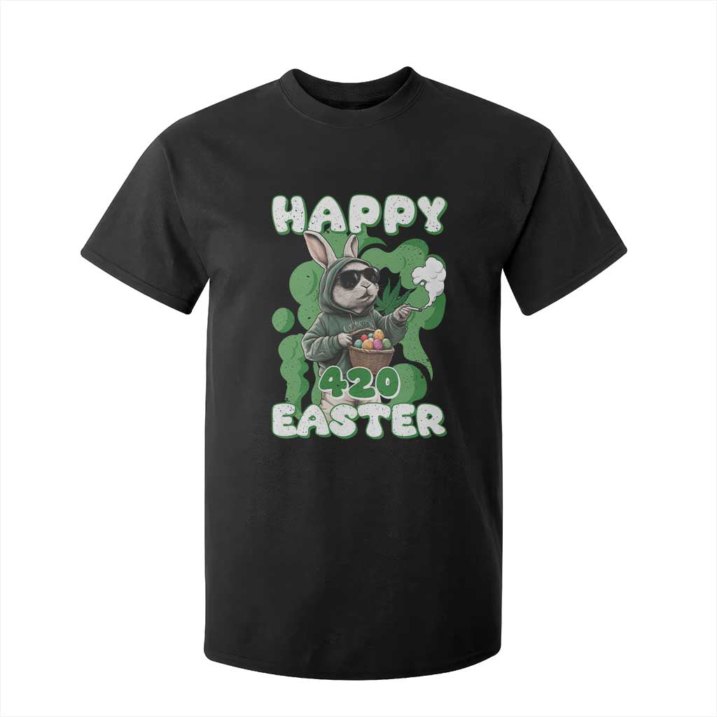 Happy 420 Easter T Shirt For Kid Funny Smoking Easter Bunny TS02 Black Print Your Wear