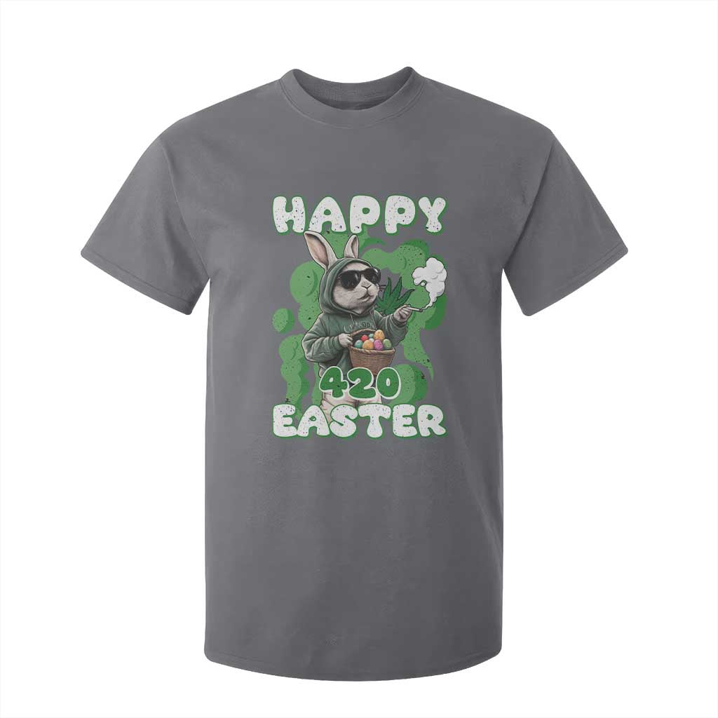 Happy 420 Easter T Shirt For Kid Funny Smoking Easter Bunny TS02 Charcoal Print Your Wear