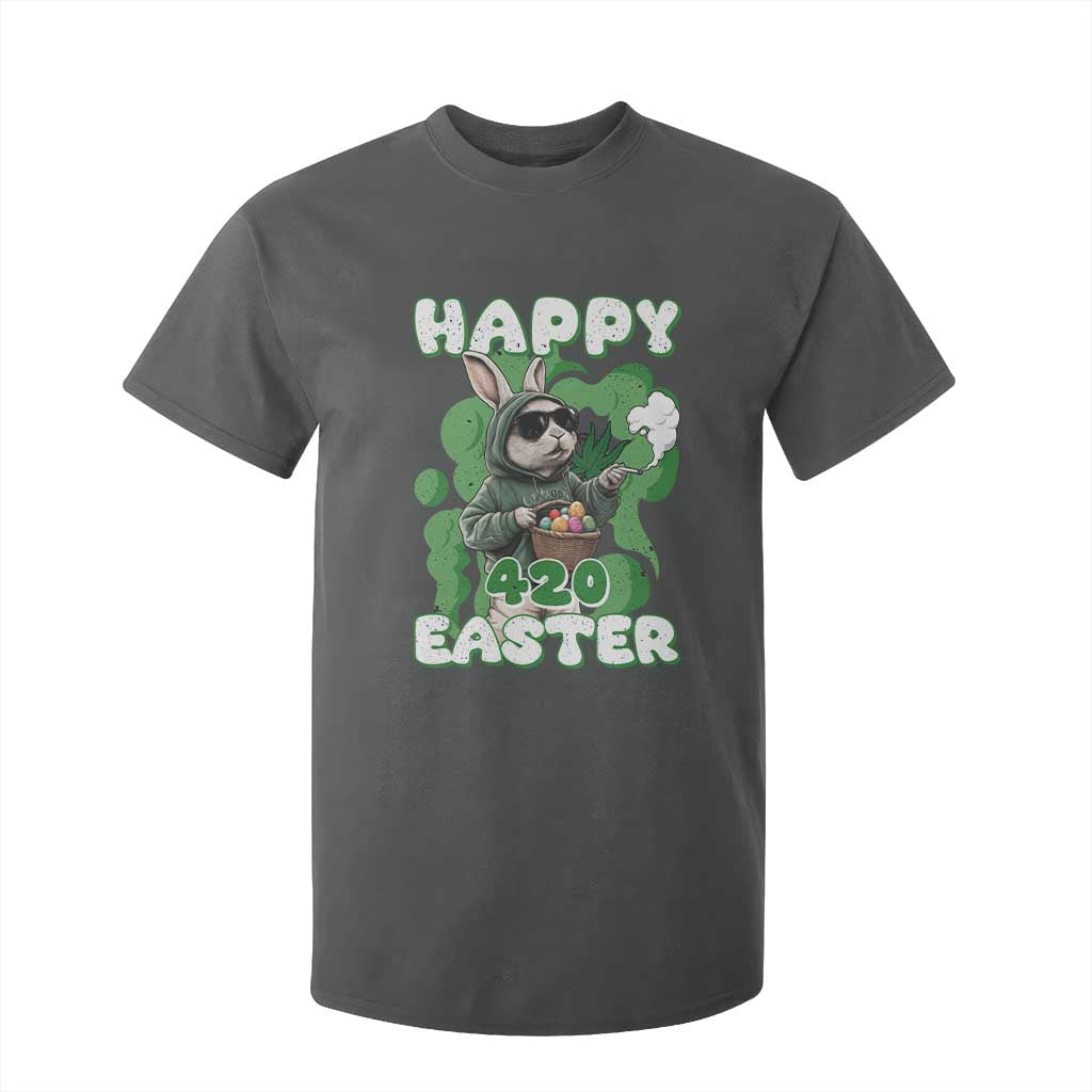 Happy 420 Easter T Shirt For Kid Funny Smoking Easter Bunny TS02 Dark Heather Print Your Wear