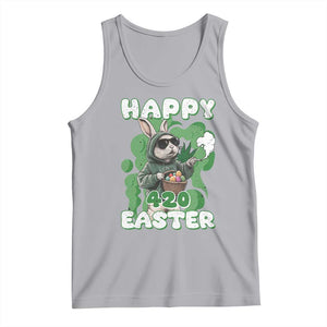 Happy 420 Easter Tank Top Funny Smoking Easter Bunny TS02 Athletic Heather Print Your Wear
