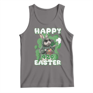 Happy 420 Easter Tank Top Funny Smoking Easter Bunny TS02 Deep Heather Print Your Wear