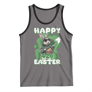 Happy 420 Easter Tank Top Funny Smoking Easter Bunny TS02 Deep Heather Black Print Your Wear