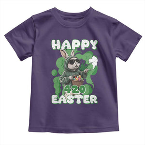 Happy 420 Easter Toddler T Shirt Funny Smoking Easter Bunny TS02 Purple Print Your Wear