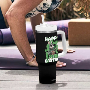 Happy 420 Easter Tumbler With Handle Funny Smoking Easter Bunny TS02 Print Your Wear