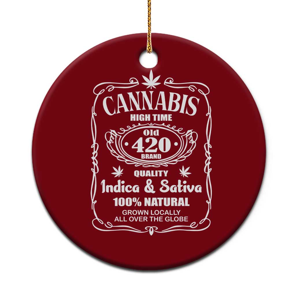 Funny Cannabis High Time Ceramic Ornament Old 420 Quality Indica & Sativa Weed TS02 1pc Red Print Your Wear