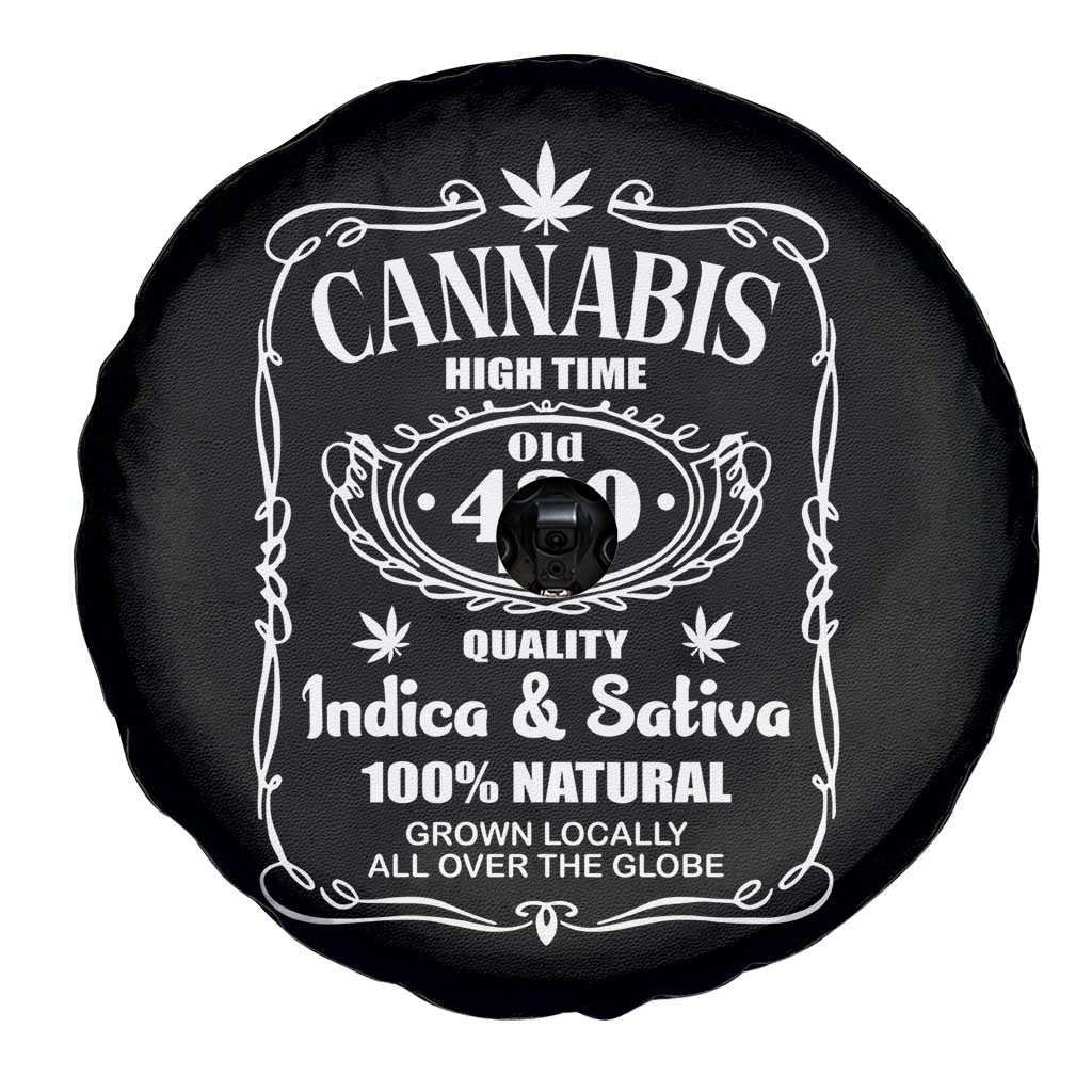 Funny Cannabis High Time Spare Tire Cover Old 420 Quality Indica & Sativa Weed TS02 Print Your Wear