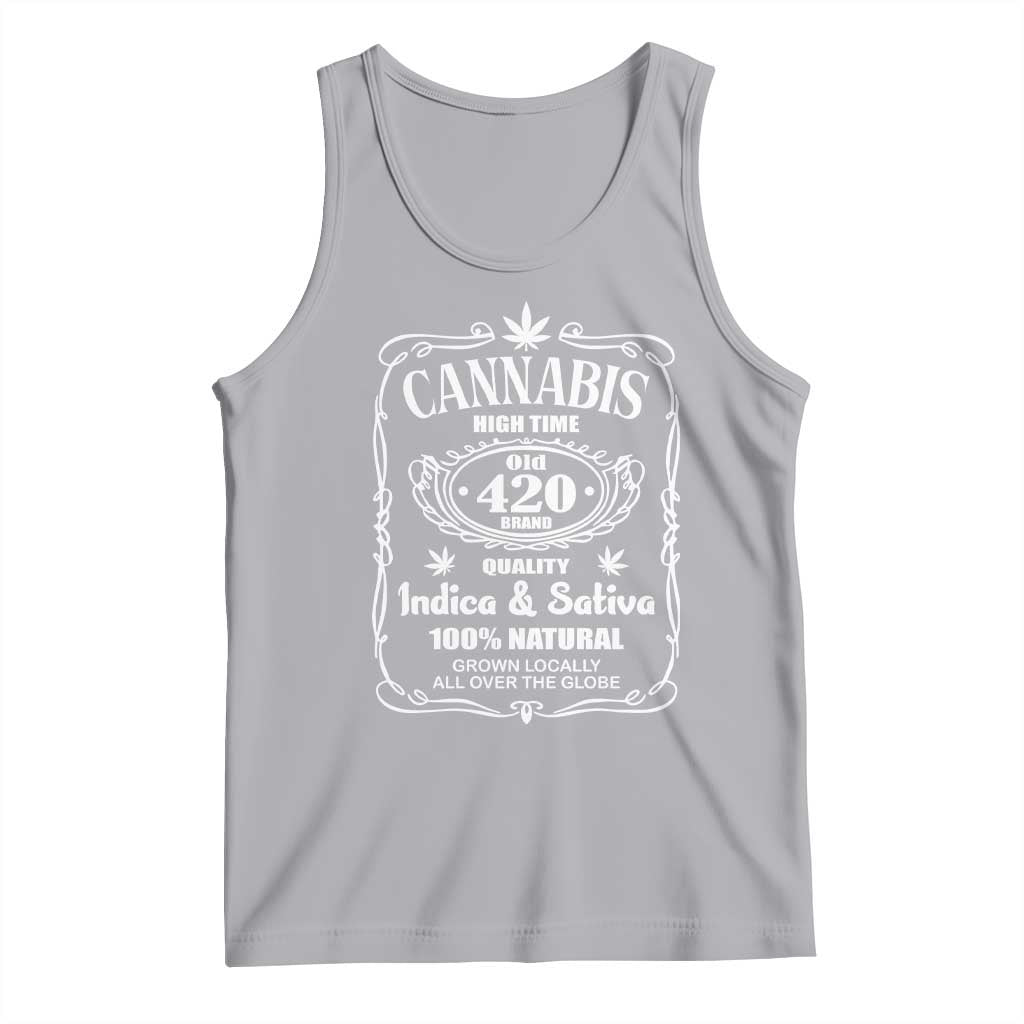 Funny Cannabis High Time Tank Top Old 420 Quality Indica & Sativa Weed TS02 Athletic Heather Print Your Wear