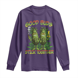 Funny Marijuana Long Sleeve Shirt Good Buds Stick Together Couples 420 Weed Cannabis TS02 Purple Print Your Wear