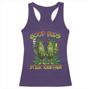 Funny Marijuana Racerback Tank Top Good Buds Stick Together Couples 420 Weed Cannabis TS02 Purple Print Your Wear