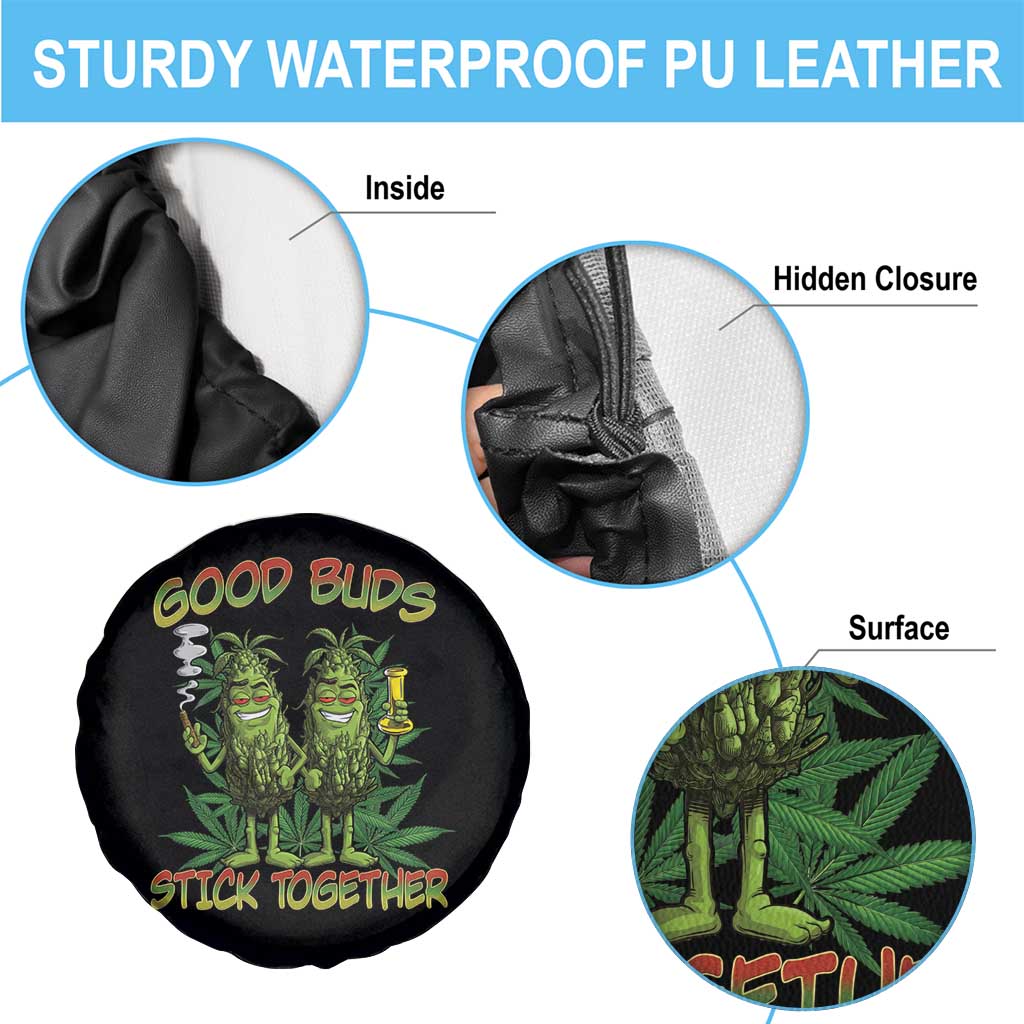 Funny Marijuana Spare Tire Cover Good Buds Stick Together Couples 420 Weed Cannabis TS02 Print Your Wear