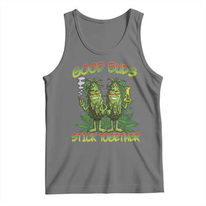 Funny Marijuana Tank Top Good Buds Stick Together Couples 420 Weed Cannabis TS02 Black Heather Print Your Wear