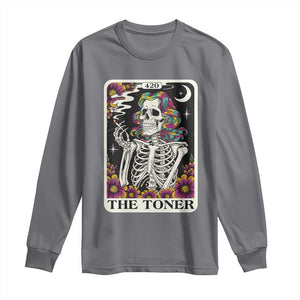 Skeleton 420 Cannabis Long Sleeve Shirt Tarot Card The Stoner Weed Lover TS02 Charcoal Print Your Wear