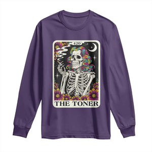 Skeleton 420 Cannabis Long Sleeve Shirt Tarot Card The Stoner Weed Lover TS02 Purple Print Your Wear