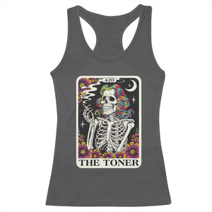 Skeleton 420 Cannabis Racerback Tank Top Tarot Card The Stoner Weed Lover TS02 Dark Heather Print Your Wear