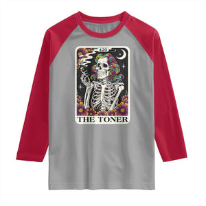 Skeleton 420 Cannabis Raglan Shirt Tarot Card The Stoner Weed Lover TS02 Sport Gray Red Print Your Wear
