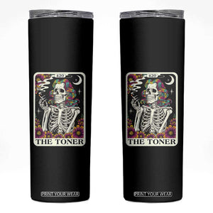 Skeleton 420 Cannabis Skinny Tumbler Tarot Card The Stoner Weed Lover TS02 Black Print Your Wear