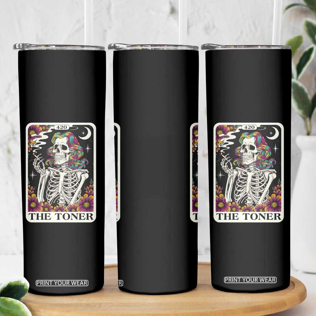 Skeleton 420 Cannabis Skinny Tumbler Tarot Card The Stoner Weed Lover TS02 Print Your Wear