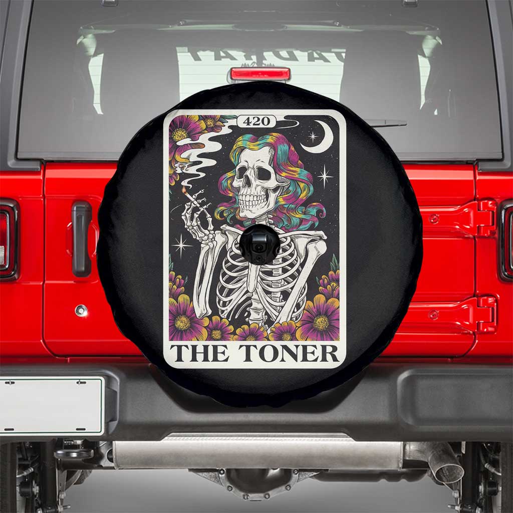 Skeleton 420 Cannabis Spare Tire Cover Tarot Card The Stoner Weed Lover TS02 Black Print Your Wear