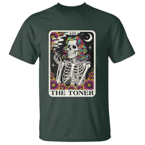 Skeleton 420 Cannabis T Shirt Tarot Card The Stoner Weed Lover TS02 Dark Forest Green Print Your Wear