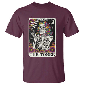 Skeleton 420 Cannabis T Shirt Tarot Card The Stoner Weed Lover TS02 Maroon Print Your Wear