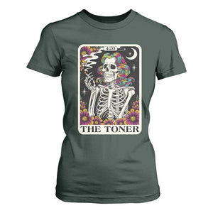 Skeleton 420 Cannabis T Shirt For Women Tarot Card The Stoner Weed Lover TS02 Dark Forest Green Print Your Wear