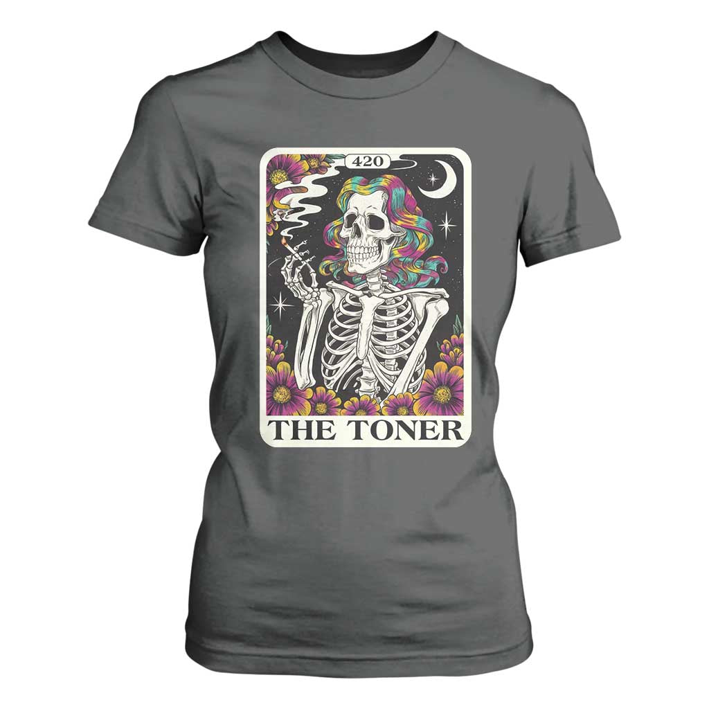 Skeleton 420 Cannabis T Shirt For Women Tarot Card The Stoner Weed Lover TS02 Dark Heather Print Your Wear