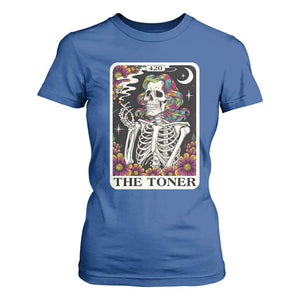 Skeleton 420 Cannabis T Shirt For Women Tarot Card The Stoner Weed Lover TS02 Royal Blue Print Your Wear