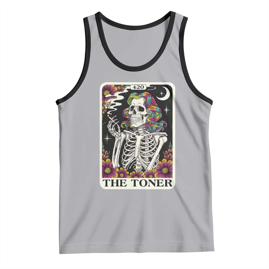 Skeleton 420 Cannabis Tank Top Tarot Card The Stoner Weed Lover TS02 Athletic Heather Black Print Your Wear