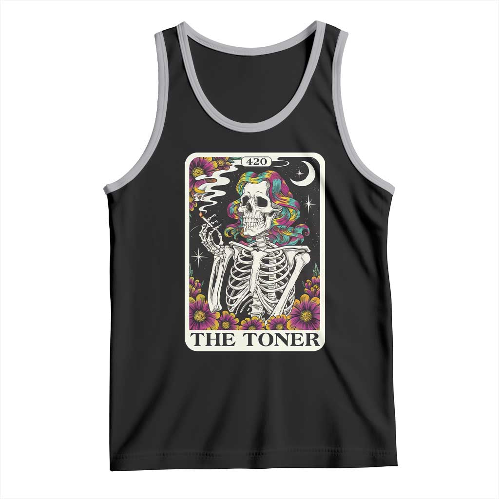 Skeleton 420 Cannabis Tank Top Tarot Card The Stoner Weed Lover TS02 Black Athletic Heather Print Your Wear