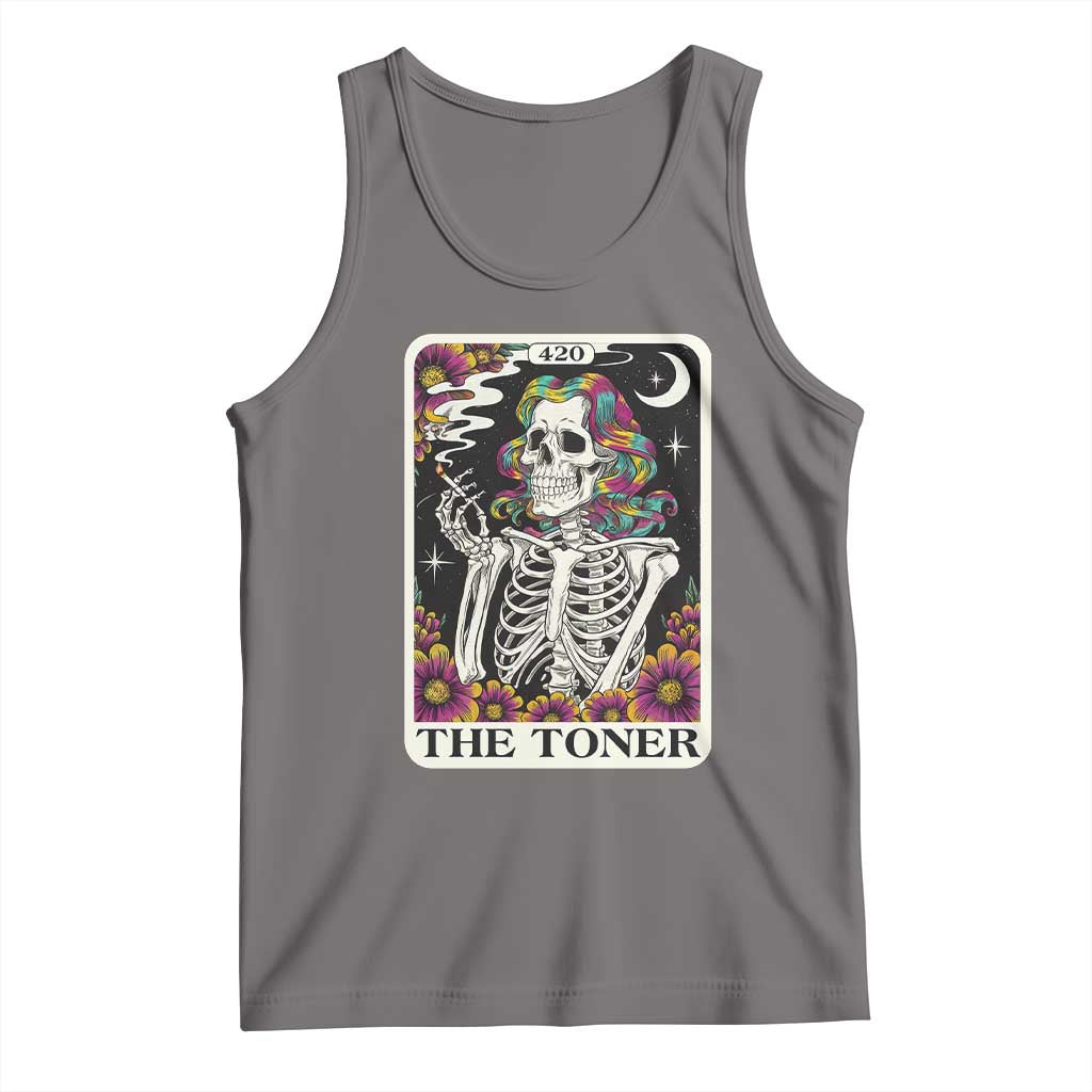 Skeleton 420 Cannabis Tank Top Tarot Card The Stoner Weed Lover TS02 Deep Heather Print Your Wear