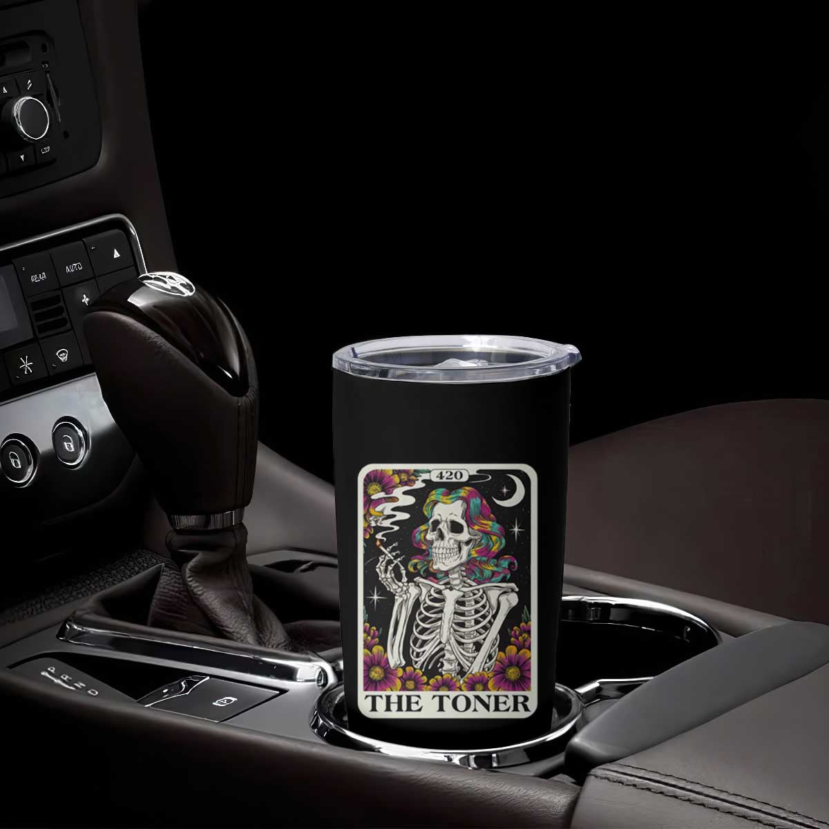 Skeleton 420 Cannabis Tumbler Cup Tarot Card The Stoner Weed Lover TS02 Print Your Wear